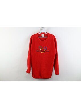 Vintage 90s Walt Disney World Womens Large Spell Out Fleece Crewneck Sweatshirt